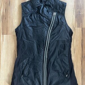 lululemon athletica Black Asymmetric Zip Quilted Vest